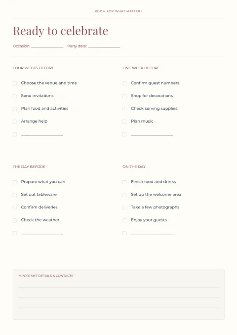 Ready to celebrate – party countdown: printable design preview