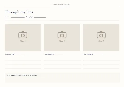 Through my lens – photography notes: printable design preview