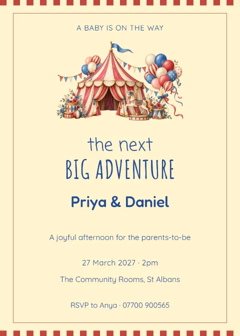 Play Parade – baby on the way shower: printable design preview