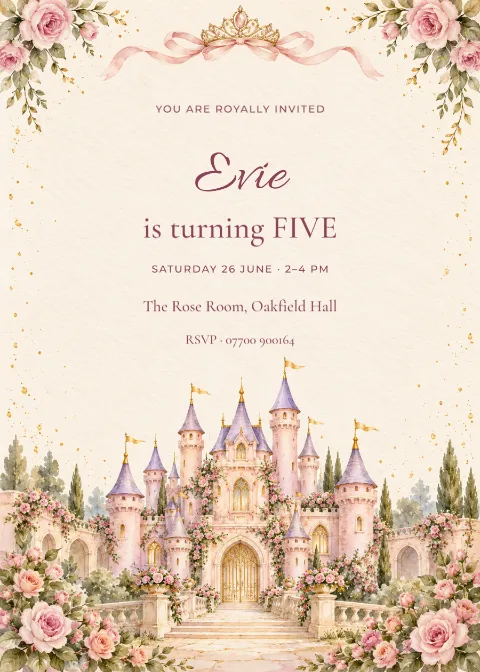 A royal celebration – fifth birthday: printable design preview