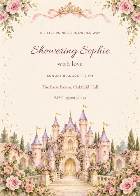 A little princess – baby shower: printable design preview