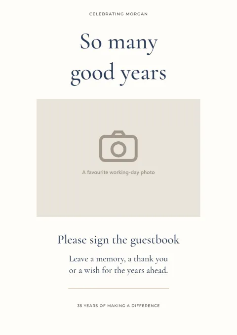 So many good years – retirement guestbook sign: printable design preview