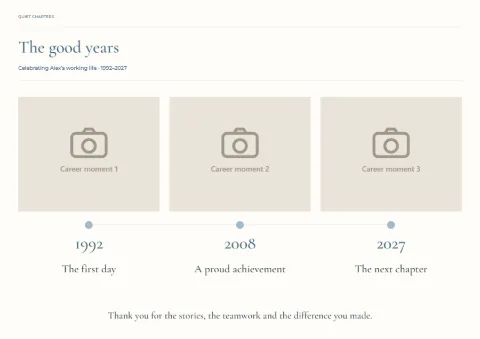 The good years – career memory timeline: printable design preview
