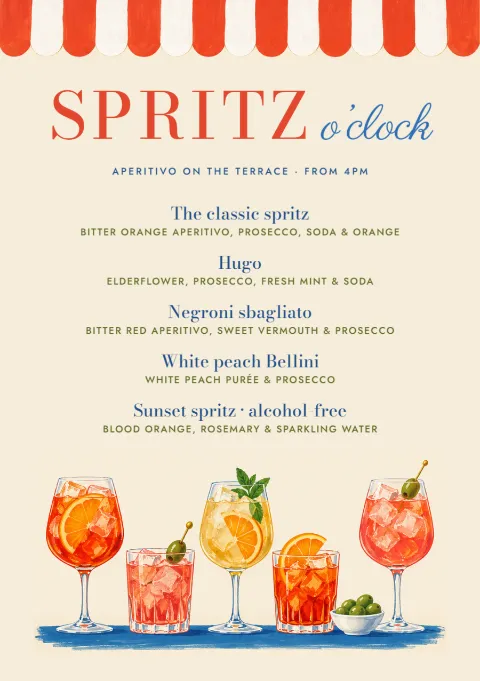 Riviera beach club – spritz drinks menu: printable design preview