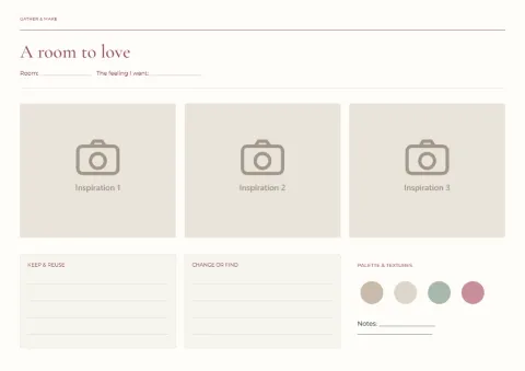 A room to love – refresh moodboard: printable design preview