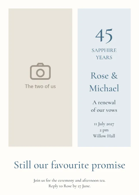 Still our favourite promise – sapphire renewal: printable design preview