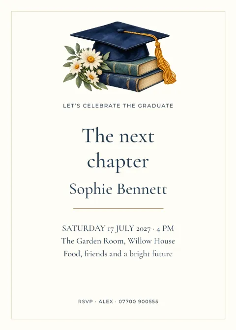 The next chapter – university graduation: printable design preview