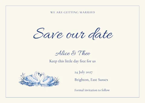 Scribbled Date – save the date postcard: printable design preview