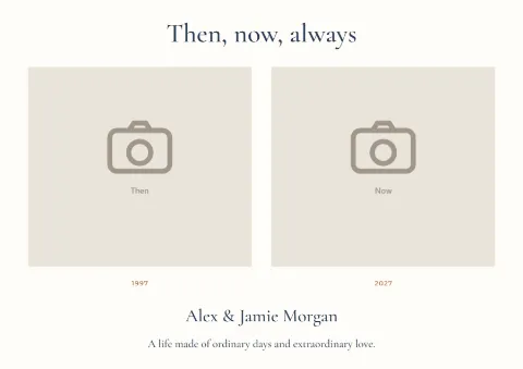 Then, now, always – anniversary photo display: printable design preview